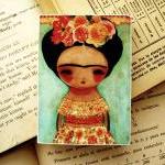 Frida In Bloom - Aceo Giclee Reproduction Mounted..